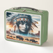 戦士威厳のあるの夕日 メタルランチボックス (正面)