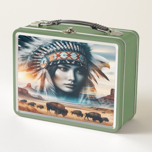 戦士威厳のあるの夕日 メタルランチボックス (正面)