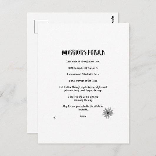 戦士祈りの言葉葉書 ポストカード (正面/裏面)