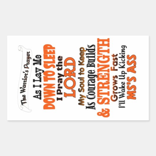 戦士祈りの言葉MS 長方形シール (正面)