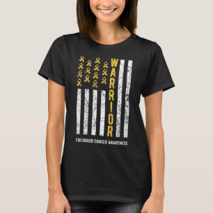 戦士金ゴールドリボン小児癌認識度 Tシャツ