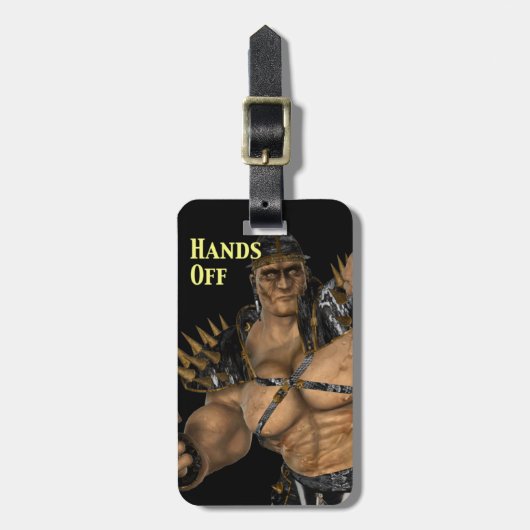 『戦士鬼がハンズオフ簡単IDパーソナライズされた』 ラゲッジタグ (正面縦)