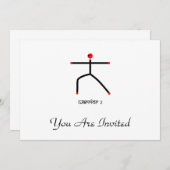 戦士2のヨガポーズ & サンスクリット語のシンプルなイラスト 招待状 (正面/裏面)