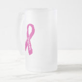 戦士/リボン…乳がん フロストグラスビールジョッキ (正面左)