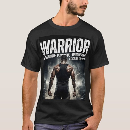 戦士 決意 強大 不屈 スポーツ モチーフ Tシャツ (正面)