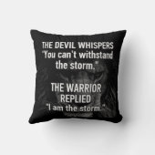 戦士 – 私は嵐 – ライオンやる気を起こさせる獣 クッション (裏面)