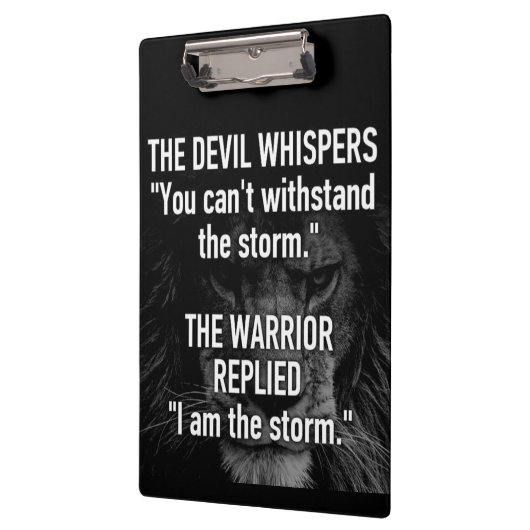 戦士 – 私は嵐 – ライオンやる気を起こさせる獣 クリップボード (左)