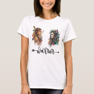 戦士Tシャツ、アメリカ先住民インインスパイアド Tシャツ