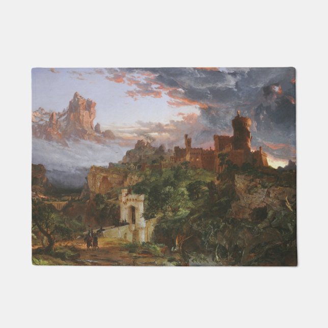 戦意（中世の城の戦い） ドアマット (正面)