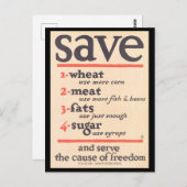 戦時中救のWWIポスター ポストカード (正面/裏面)