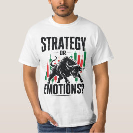 戦略か感情か 雄牛トレーディングマインドセットデザイン Tシャツ