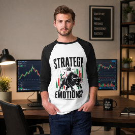戦略か感情か 雄牛トレーディングマインドセットデザイン Tシャツ