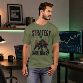 戦略か感情か 雄牛トレーディングマインドセットデザイン Tシャツ
