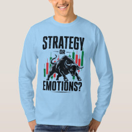 戦略か感情か 雄牛トレーディングマインドセットデザイン Tシャツ