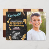 戦略チェス誕生日招待状カスタマイズ写真 招待状 (正面/裏面)