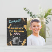 戦略チェス誕生日招待状カスタマイズ写真 招待状 (スタンド正面)