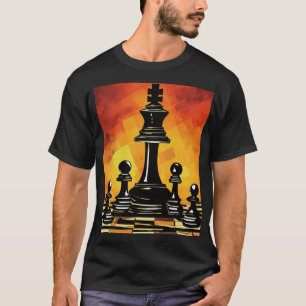 戦略的な動き:ゲーム中のチェス盤アートティー Tシャツ