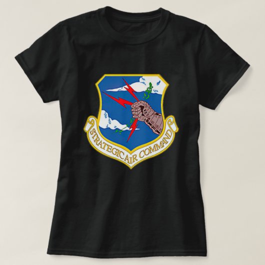 戦略空誇りを持った軍司令部退役軍人ヴィンテージベテラ Tシャツ (デザイン正面)