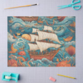 戦艦お洒落AI生成デザイン 薄葉紙 (クラフト)