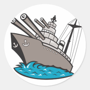 戦艦のステッカー ラウンドシール