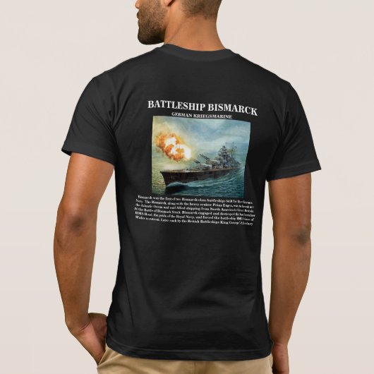 戦艦のビスマルクドイツのティー Tシャツ (裏面)