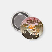 戦艦の丸い磁石 マグネット (正面/裏面)