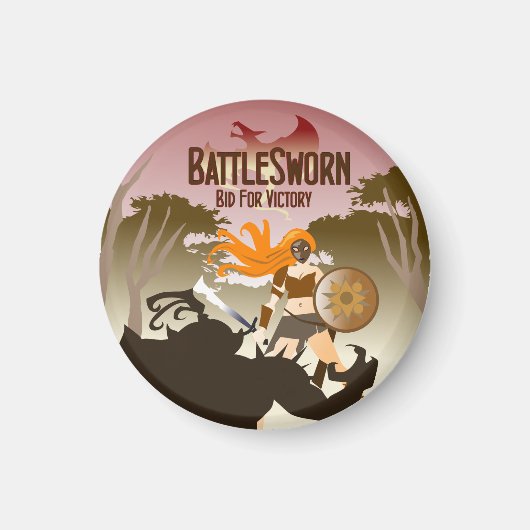 戦艦の丸い磁石 マグネット (正面)