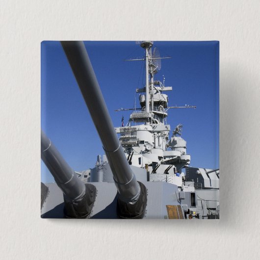 戦艦の記念物のUSSアラバマの戦艦 缶バッジ (正面)