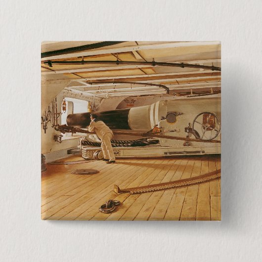 戦艦の27のポンドの大砲 缶バッジ (正面)