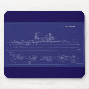 戦艦アリゾナ設計図 マウスパッド