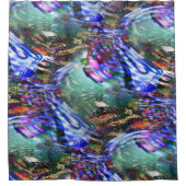 戦艦カラフル上の仮想画像変動 シャワーカーテン (正面)