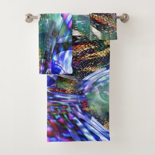 戦艦カラフル上の仮想画像変動 バスタオルセット (インサイチュ)