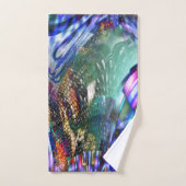 戦艦カラフル上の仮想画像変動 バスタオルセット (ハンドタオル)