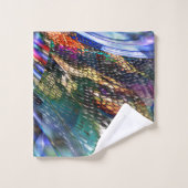 戦艦カラフル上の仮想画像変動 バスタオルセット (ウォッシュタオル)