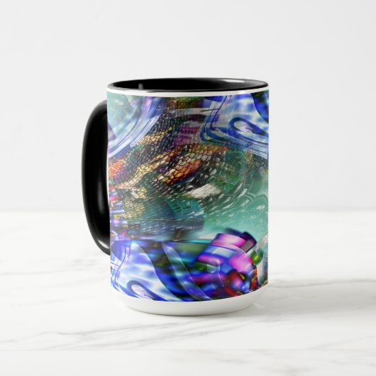 戦艦カラフル上の仮想画像変動 マグカップ (正面左)