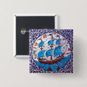 戦艦パターン/タイルの芸術 缶バッジ (正面&裏面)