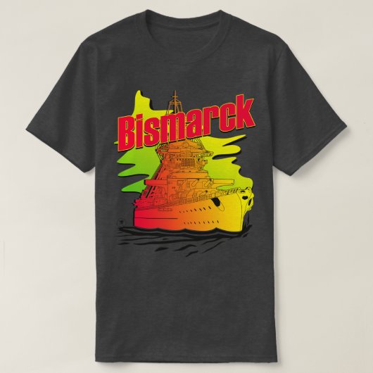 戦艦ビスマルク合成波スタイル Tシャツ (デザイン正面)