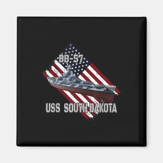 戦艦USSサウスダコタBb-57 &amp；戦闘戦争 マグネット (正面)