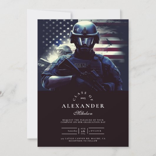 戦術将米旗警察卒業 招待状 (正面)