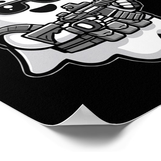 戦術的おもしろい幽霊クリックブハロウィーン獣医 ポスター (角)