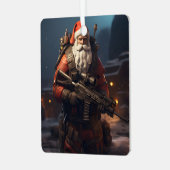 戦術的なサンタクロースの休日 メタルオーナメント (正面左)