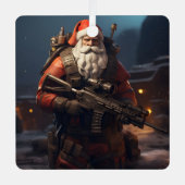 戦術的なサンタクロースの休日 メタルオーナメント (正面)