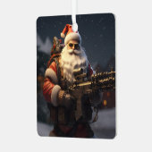 戦術的なサンタクロースの休日 メタルオーナメント (正面左)