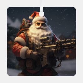 戦術的なサンタクロースの休日 メタルオーナメント