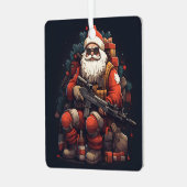 戦術的なサンタクロースの休日 メタルオーナメント (正面左)