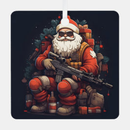 戦術的なサンタクロースの休日 メタルオーナメント