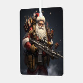 戦術的なサンタクロースの休日 メタルオーナメント (正面左)