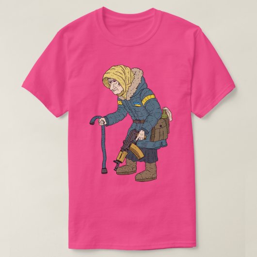 戦術的なバブシュカウクライナの祖母 Tシャツ (デザイン正面)