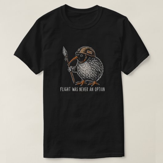 戦術的キーウィ鳥の槍 楽しいヴィンテージ Tシャツ (デザイン正面)