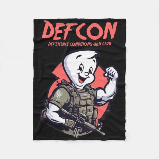 戦術的幽霊キュート幽霊ハロウィーンシ不気味ーズ フリースブランケット (正面)